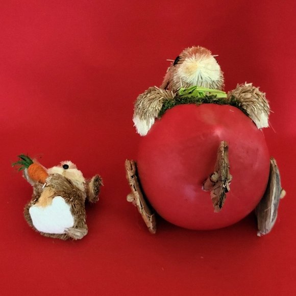 Sisal Rabbit Easter Bunny Riding Turnip Small Bubby Holding Carrot Spring Home D - Picture 8 of 11